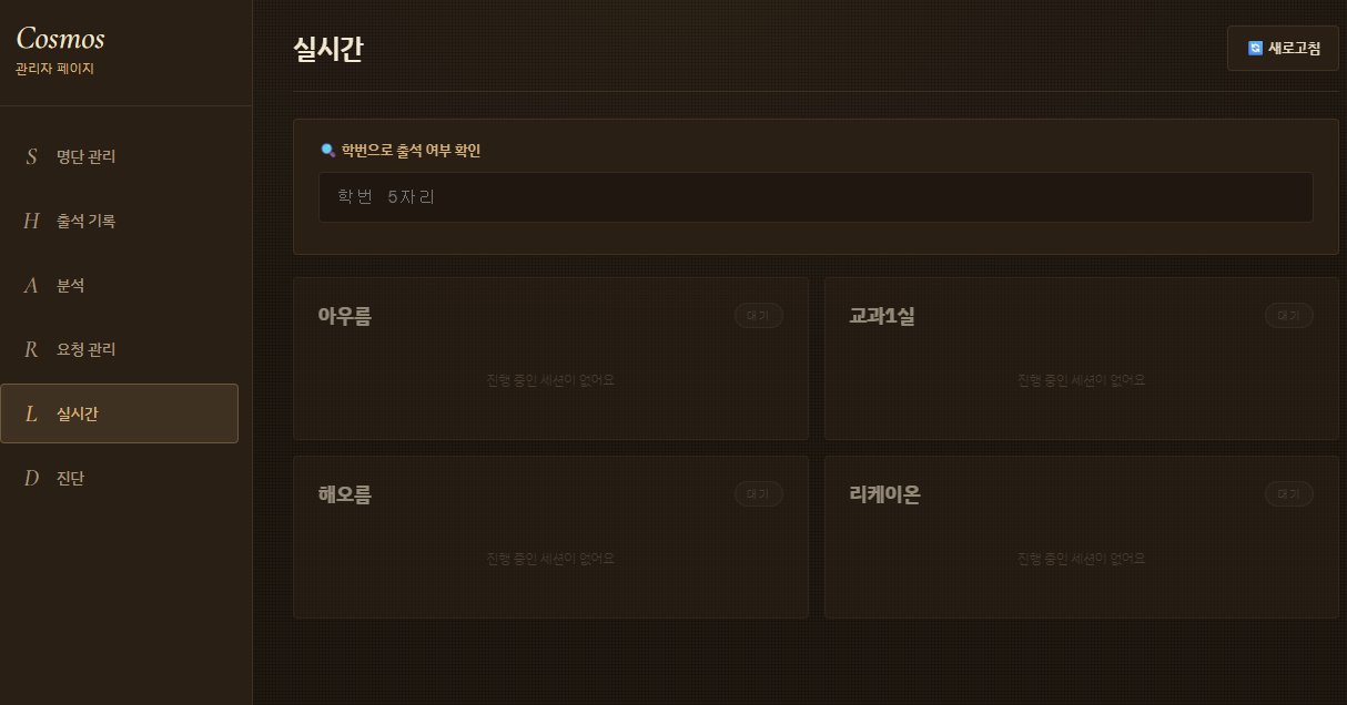 관리자 페이지 — 실시간 탭